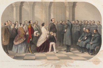 ビクトリア女王とアルバート王子がクリミアの退役軍人と出会った、1855年頃 作： Max and Simeon Beeger