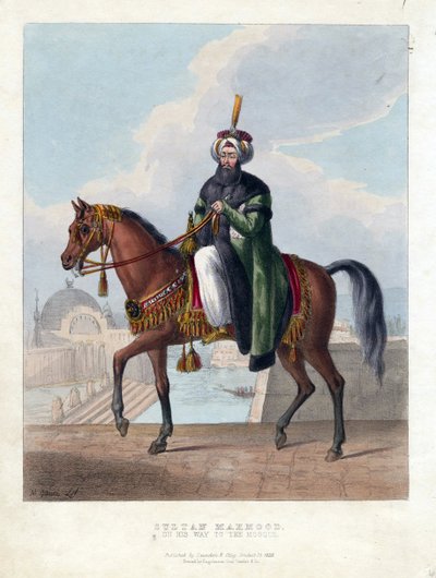 オスマン帝国のスルタン、マフムード2世(1785-1839)の肖像 - Oeuvre de M. Gauci (active 19th century) - 1829 - カラーリトグラフ - 26x20 - 個人蔵 作： Maxim Gauci