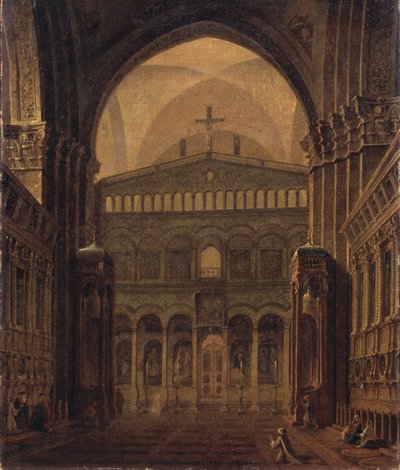 エルサレムの神殿の内部、1821年 作： Maxim Nikiphorovich Vorobyev