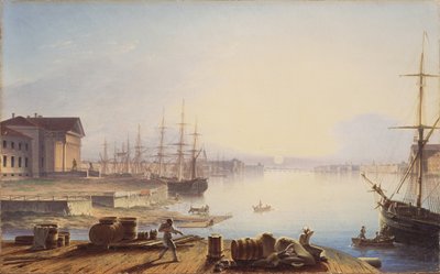 1830年、サンクトペテルブルクのネヴァの日の出 作： Maxim Nikiphorovich Vorobyev