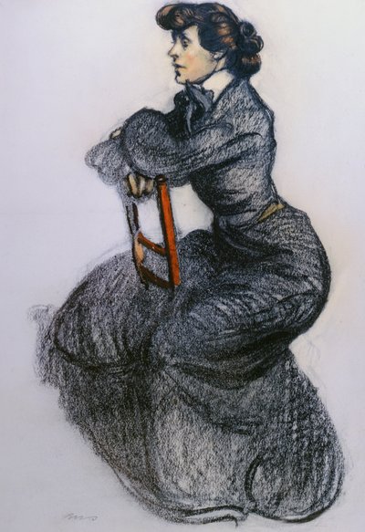 コレット、1906〜7年頃（木炭とパステル） 作： Maxime Pierre Jules Dethomas