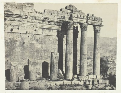 バールベック・ヘリオポリス、ジュピター神殿、西部戦線、シリア、1849-1951年、1852年印刷。 作： Maxime Du Camp