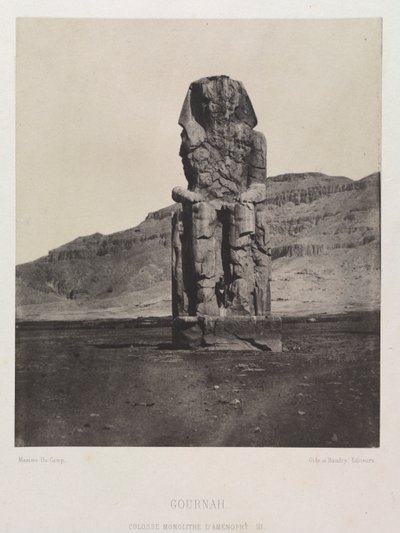 アメンホテプ3世の巨像モノリス、グルナ、1849-1851年。 作： Maxime Du Camp