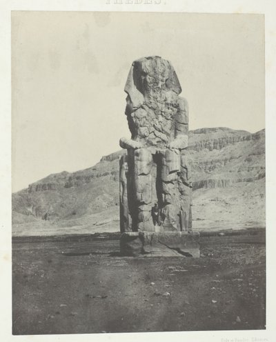 グルナ《アメンホテプ3世のモノリシック・コロッサス》テーベ、184951年、1852年印刷。 作： Maxime Du Camp