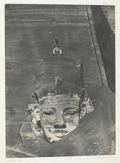 Ibsamboul, Western Colossus Of Spéos De Phrè, Nubia, 184951, 1852年に印刷されたもの。 作： Maxime Du Camp