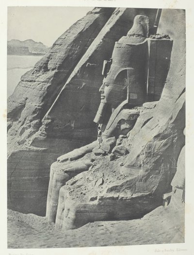 イブサンブール《横顔を見たフレのスペオスの東洋の巨像》ヌビア、184951年、1852年印刷。 作： Maxime Du Camp