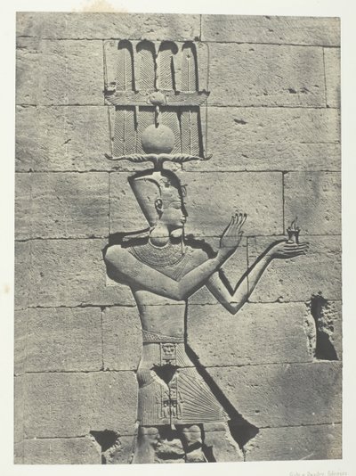 Kalabscheh、寺院の後部ファサードからの彫刻、ヌビア、184951、1852年に印刷。 作： Maxime Du Camp
