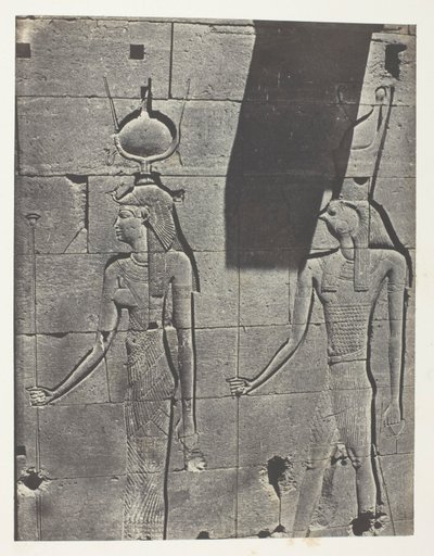 Kalabscheh、アルバム「Egypte, Nubie, Palestine et Syrie」（1852年）より、「Sculptures De La Façade Postérieure Du Temple; Nubie」、プレート92。 作： Maxime Du Camp