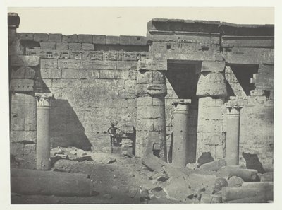 メディネト-ハブ、ラムセス-マイヤムンの宮殿のペリスタイル、テーベ、184951年、印刷1852年。 作： Maxime Du Camp