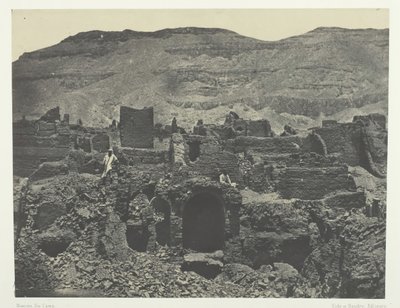 Medinet-Habou、パパの都市の遺跡、テーベ、184951年、1852年印刷。 作： Maxime Du Camp