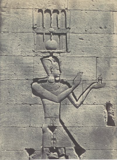 ヌビアです。Kalabscheh.1850年、神殿の後面にあった彫刻の数々。 作： Maxime Du Camp