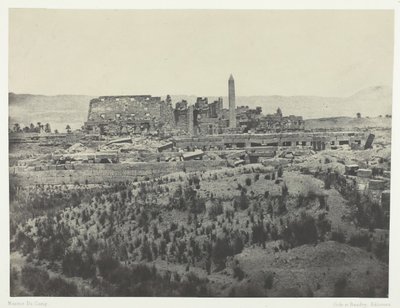 カルカック宮殿、廃墟の全景、東向き、テーベ、184951 年、1852 年に印刷。 作： Maxime Du Camp
