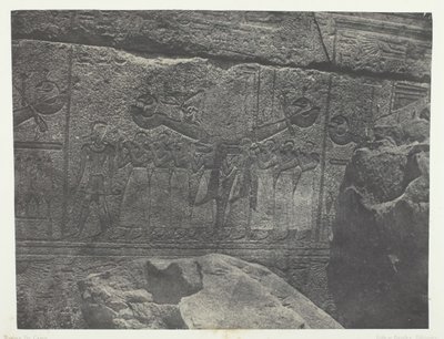 カルナック宮殿、花崗岩の聖域の外壁彫刻、テーベ、184951年、1852年印刷。 作： Maxime Du Camp