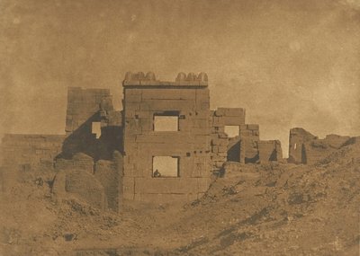 メディネト・ハブーにあるラメセス・メイヤムーンのパビリオンまたはギネカエ、1849-50年。 作： Maxime Du Camp