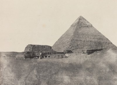チェフレンのピラミッド、エジプト中部、184951年、1852年印刷。 作： Maxime Du Camp