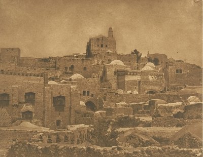 1850年8月、エル・メルーイエ・モスクとエルサレム近郊の眺め。 作： Maxime Du Camp