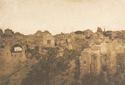 1850 年 8 月、エルサレムのプロバティック プールと近隣の眺め。 作： Maxime Du Camp