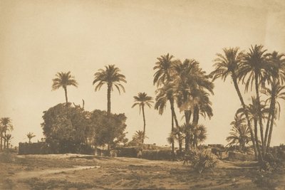 デンデラ右岸近くのハマルネ村の眺め、1849～50年。 作： Maxime Du Camp