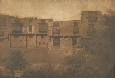 1849年12月から1850年1月にかけて、カイロのフランスクォーターの庭から撮影された風景。 作： Maxime Du Camp