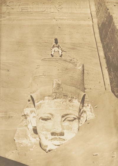 アブシンベルのレの神殿の最西端の巨像、1850年。 作： Maxime Du Camp