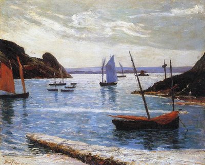 1892年ブルターニュ、ブレハト島の港 作： Maxime Emile Louis Maufra