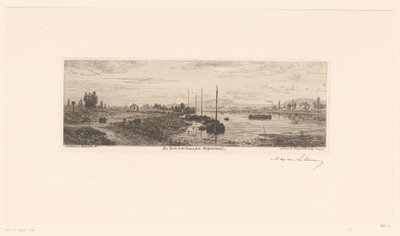 アルジャントゥイユ近くのセーヌ川の眺め Les bords de la Seine près Argenteuil (オブジェクトのタイトル) 作： Maxime François Antoine Lalanne (signed by artist)