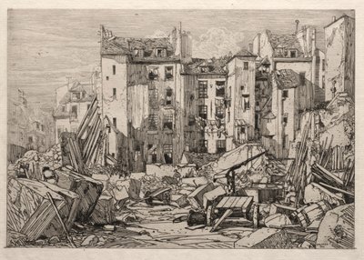 1862年のパリの古い家屋の解体。 作： Maxime Lalanne