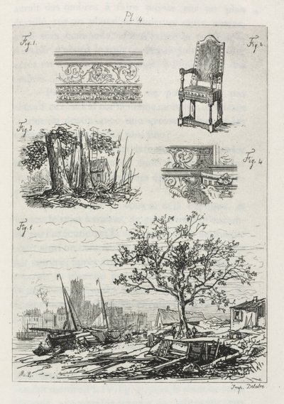 エッチングとエッチングに関する論文：プレート4、1866。 作： Maxime Lalanne