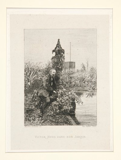 Victor Hugo dans son jardin (Victor Hugo in His Garden), pl. スイート シェ ヴィクトル ユーゴー (Victor Hugo) から 12 作： Maxime Lalanne
