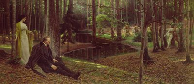 画家のフリードリッヒ・ケーニッヒ (1847-1941) とアイダ・クーベルヴァイザーの木、1910 年頃 (o/c) 作： Maximilian Lenz