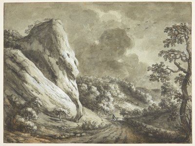 岩と樹木が茂った斜面の間の道 作： Maximilian Neustück