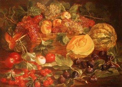 果物のある静物画 作： Maximilian Pfeiler or Pfeiller