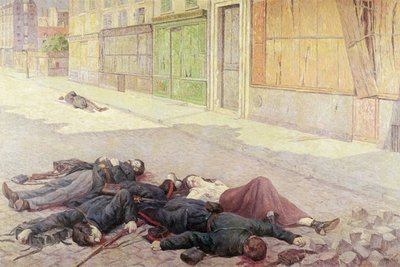1871年5月のパリの通り、またはコミューン、1903-05年 作： Maximilien Luce