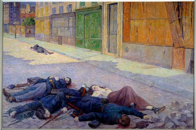 1871年5月のパリの通りまたはコミューン 作： Maximilien Luce
