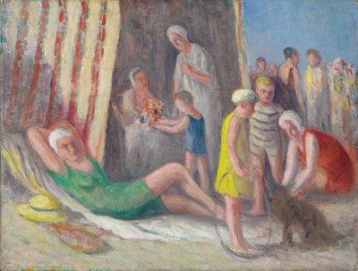 トレポービーチで、1939年頃 作： Maximilien Luce