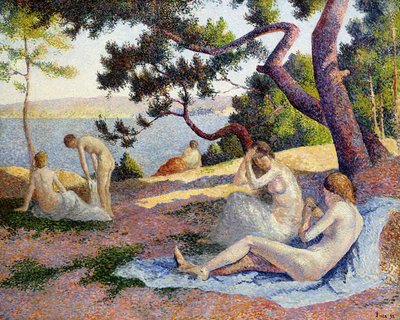 サントロペの入浴者。サントロペの海水浴客、1892年 作： Maximilien Luce