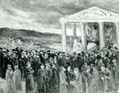オーギュストロダンの埋葬、1917年にヴィラデブリヤンで 作： Maximilien Luce