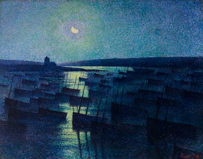 カマレ、ムーンライト、漁船 作： Maximilien Luce