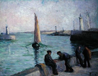 港の漁師たち」1920年頃（油彩・キャンバス） 作： Maximilien Luce