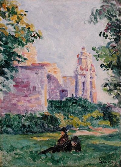 草むらでの休息」1897年頃（板に油彩） 作： Maximilien Luce