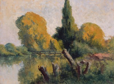 ロレボワーズ、秋のセーヌ川の小腕、1925年頃 作： Maximilien Luce