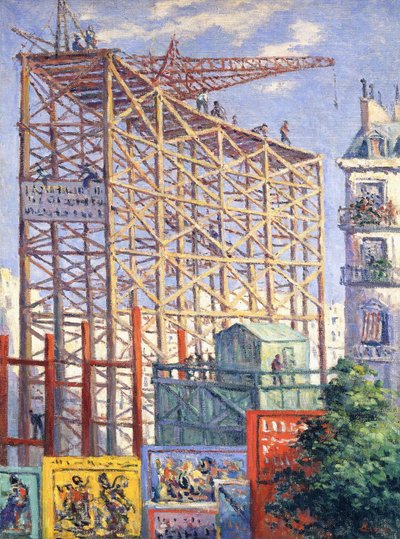 足場とポスター、1912年頃 作： Maximilien Luce