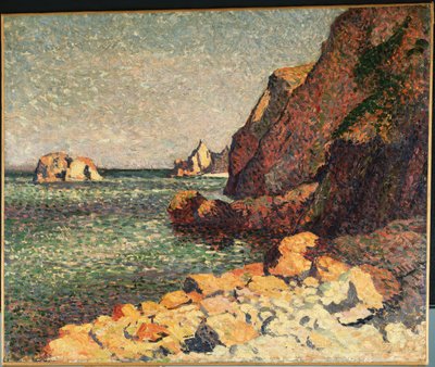海と岩、アゲイ、1893 作： Maximilien Luce