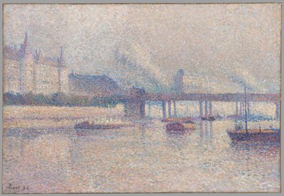 パリのセーヌ川のほとり 作： Maximilien Luce