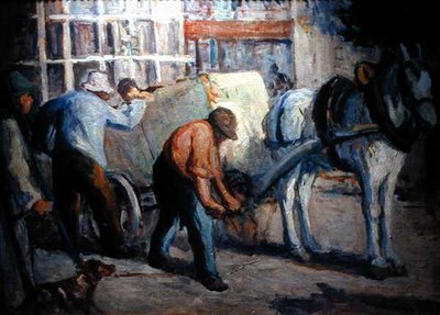 The Dray（油彩・キャンバス） 作： Maximilien Luce