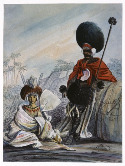 マルケサス諸島の先住民夫婦 作： Maximilien Radiguet