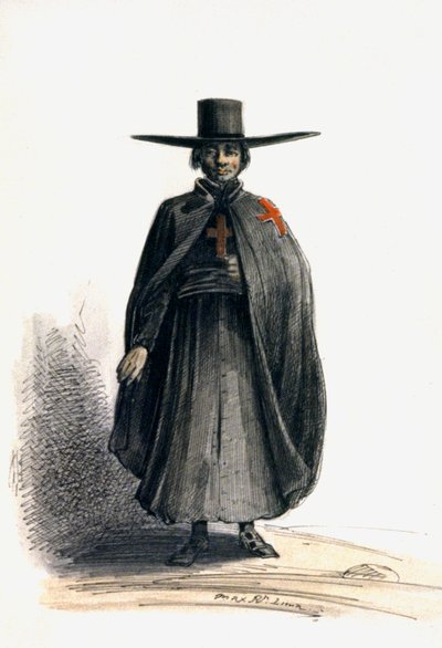 ペルーの宣教師、1840年頃（水彩画 作： Maximilien Radiguet