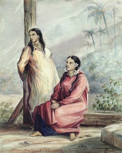 2人のタヒチ女性、1841-48年 作： Maximilien Radiguet
