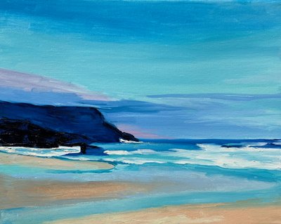 穏やかな海岸の夕べ 作： Maxine Shore