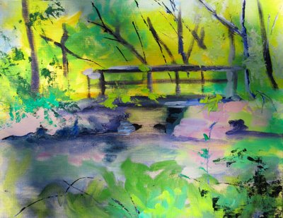 静寂の森の橋 作： Maxine Shore